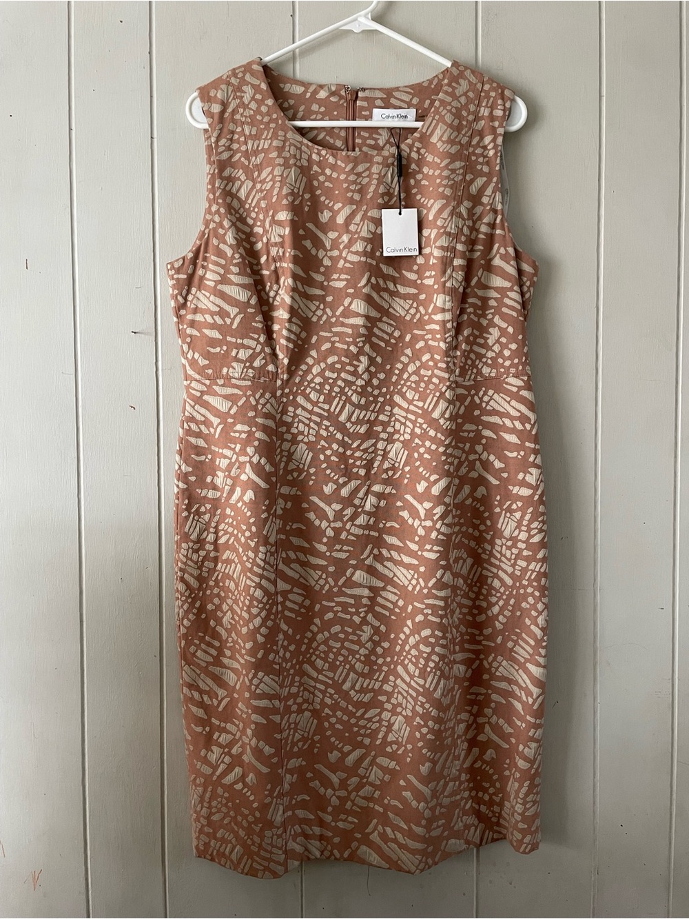 NWT Calvin Klein Sleeveless Dress Tortoise Safari Dress New Animal Print Size 14